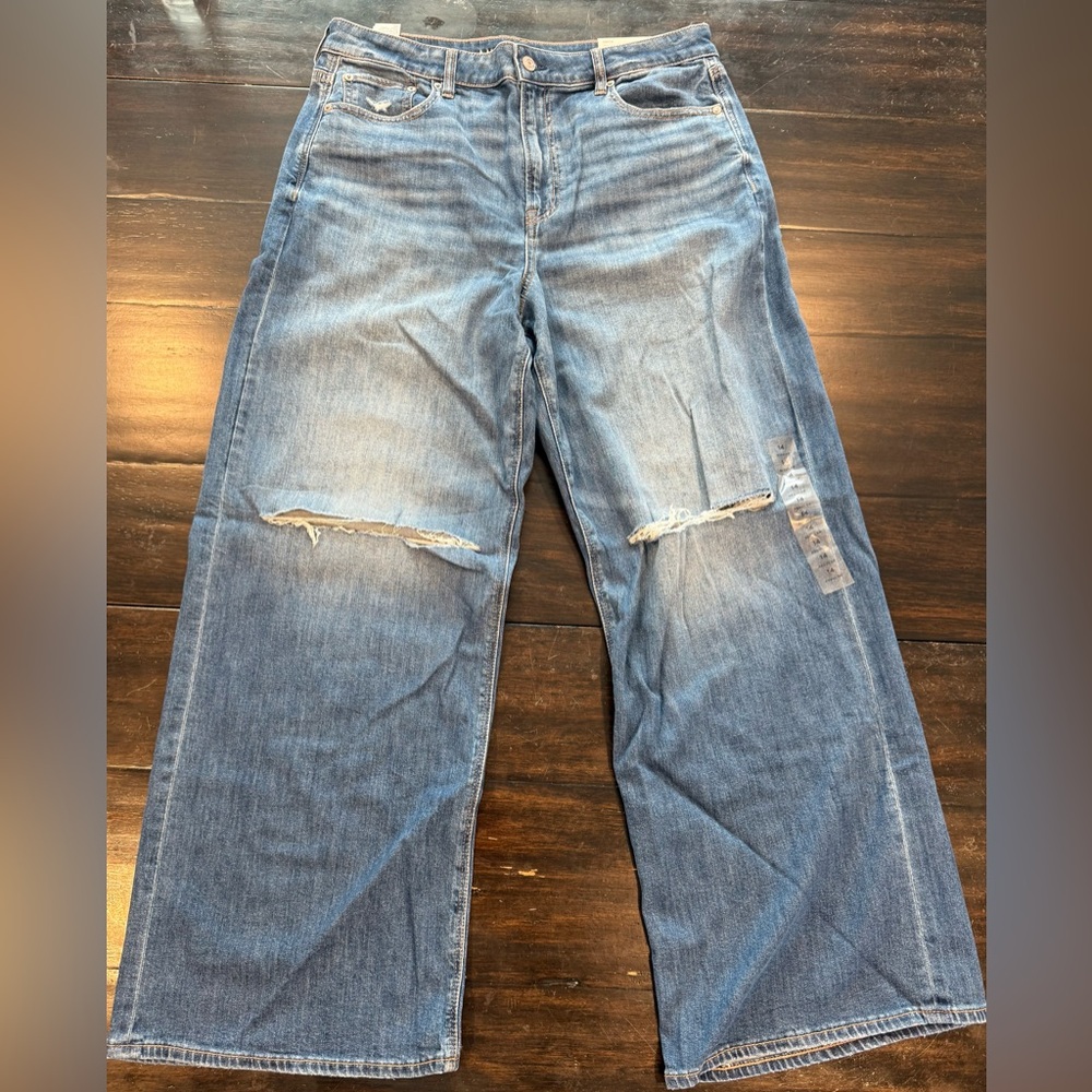 American eagle “dreamy drape super high rise” jeans